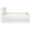 Lit plateforme avec tête de lit et 3 espaces - Lit double, Lit gigogne simple, 3 tiroirs en bois massif blanc, fabrication-1484066311