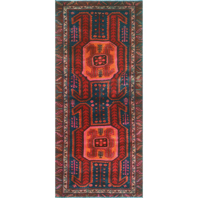 One-of-a-Kind 3'11 '' X 9'3" New Age Runner Wool Area Rug in