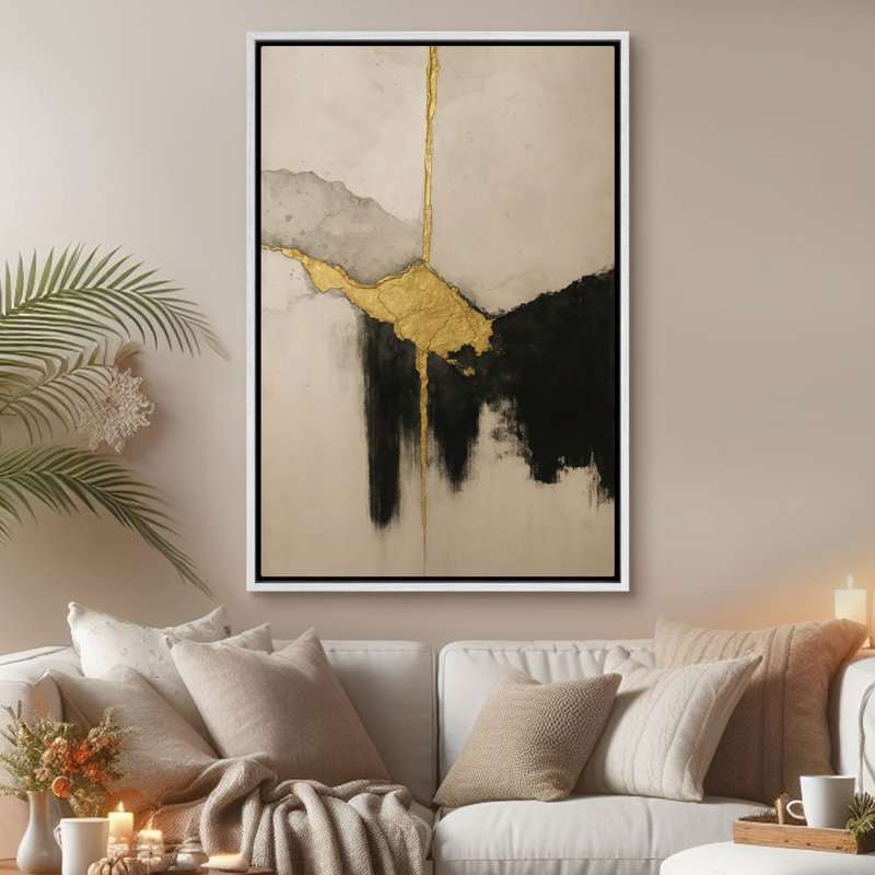 Art mural encadré abstrait rétro antique classique pour chambre à coucher, H 24 po x l 16 po, Blanc