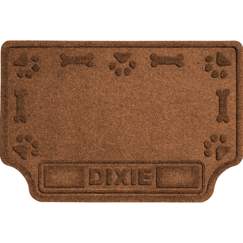 Tapis pour animaux d'intérieur et d'extérieur WaterHog® Drool Hog Paws and Bones 18 po x 27 po, Oui, Brun