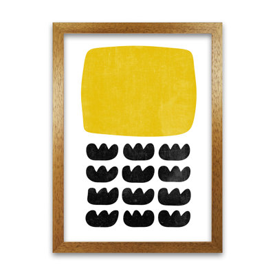 Yellow And Black Abstract Original - Print