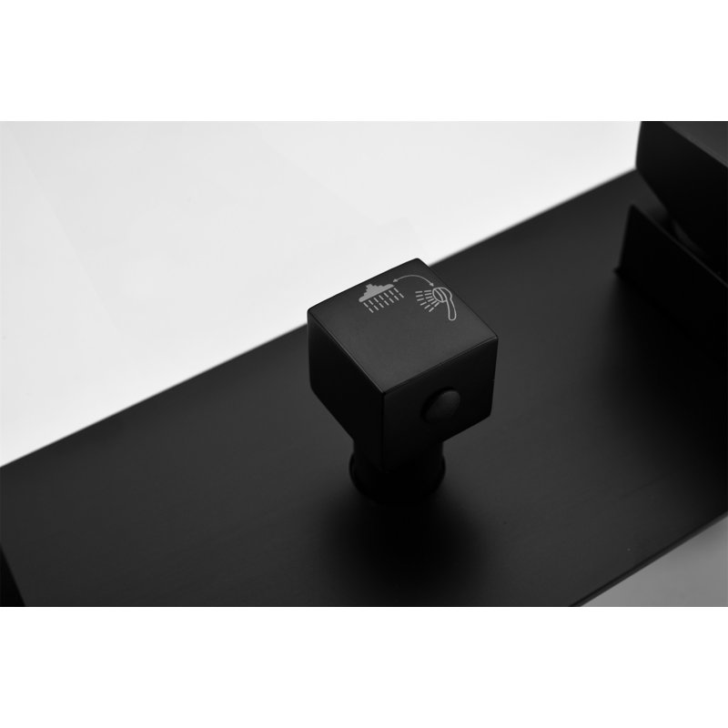 Ensemble de robinet de douche en laiton noir mat Système de douche 10 pouces avec douchette avec douchette à main