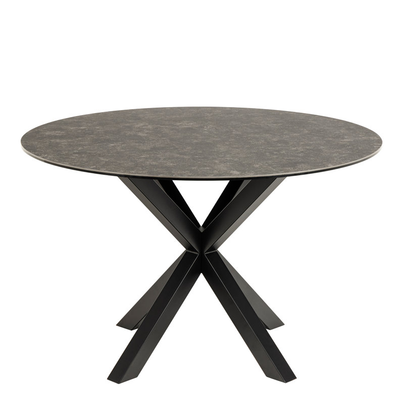 Harrisonburg Round Metal Base Dining Table, Black