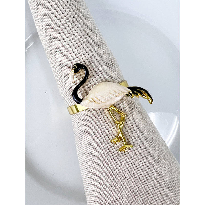 Rond de serviette en métal, Beige