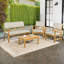 Ensemble de conversation d'extérieur en bois d'acacia 4 pièces Barclay-244086961