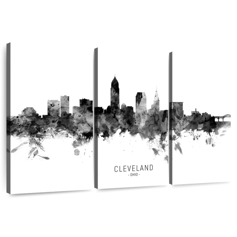 Sireci Cleveland Ohio Skyline III, 28" H x 45" W