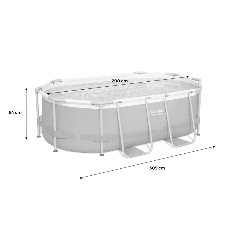 10' x 6'7" x 33" Power Steel Oval Pool Set
