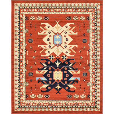 Tapis oriental en terre cuite Eesi