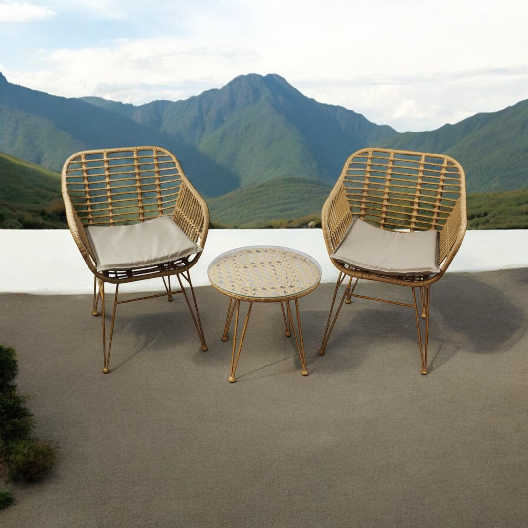 Round 3 - Piece 2 - Person 45Cm L Outdoor Bistro Set