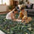 Farmhouse Floral  Area Rug Washable with Non-Slip for Playroom Living Room Bedroom -Green-1414935491-1416501164