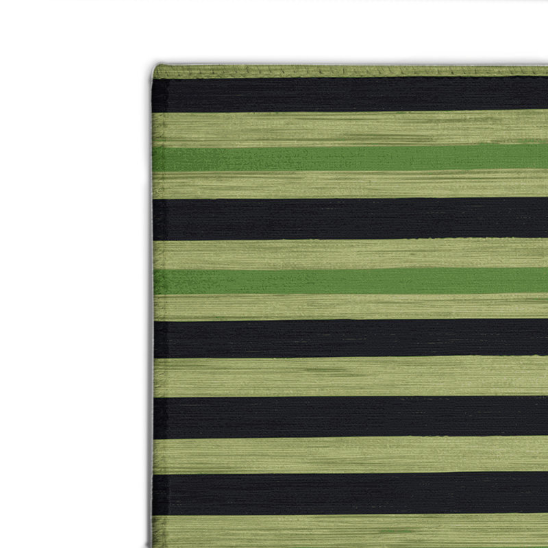 Tapis intérieur / extérieur vert HorizontalStripes, Rectangulaire 2 pi x 3 pi