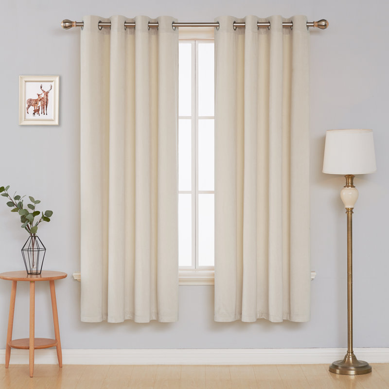 Faroe Blackout Curtain Pair, Beige, Width 117 x Drop 138 cm