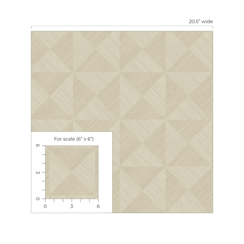 Geometric Vinyl Peel & Stick Wallpaper Roll, Khaki
