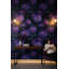 Papier peint floral, décoration murale moderne mauve