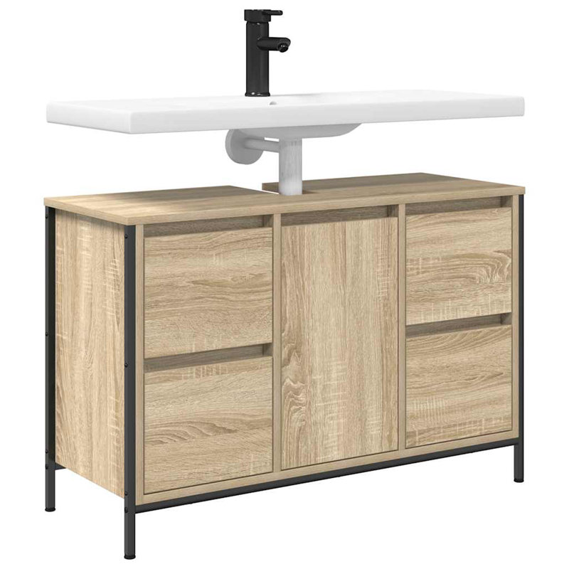90mm Single Bathroom Vanity with Basin, Sonoma Oak 