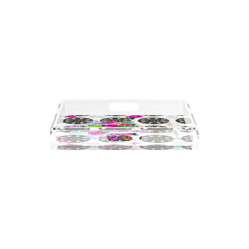 Plateau décoratif carré Pistils, L 12 po x P 12 po x H 2 po
