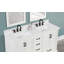 Comptoir de meuble-lavabo en quartz 61 po blanc avec lavabo double et dosseret-119457679