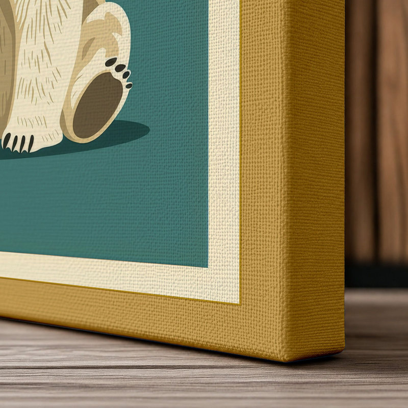 Gentle Bear Modern - Wrapped Canvas, 18x12 - 45.7 x 30.5 cm, Ochre Border