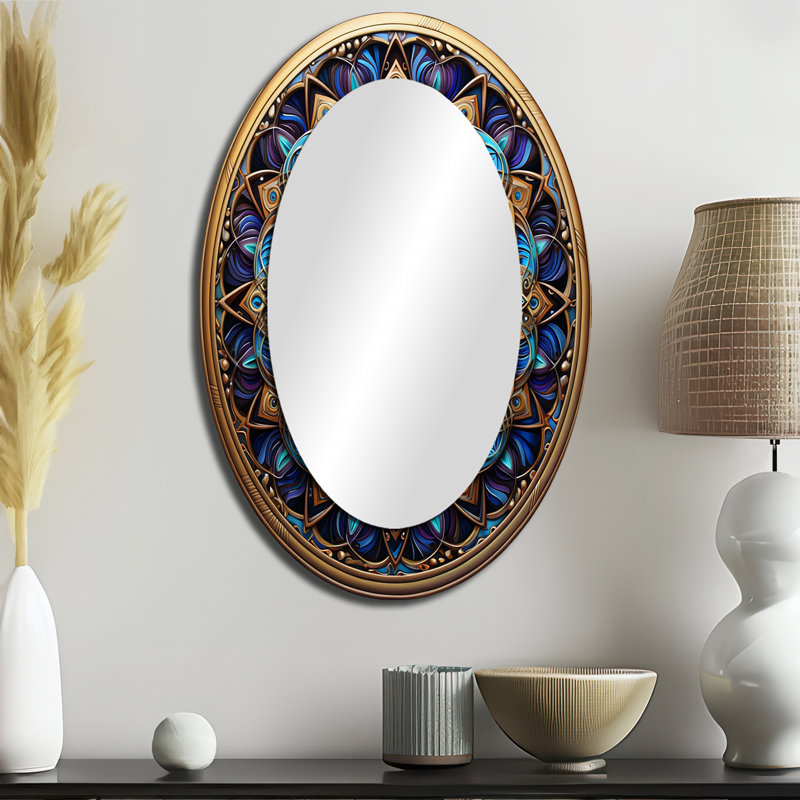Miroir mural rétro bohémien, 36 po x 24 po
