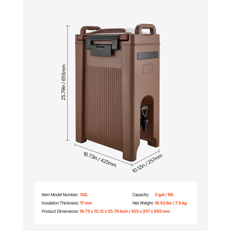Distributeur de boissons isothermes 5Gal / 19L