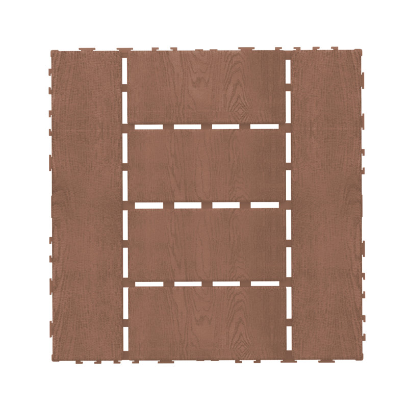Brown 12'' x 12'' Polypropylene Interlocking Deck Tiles