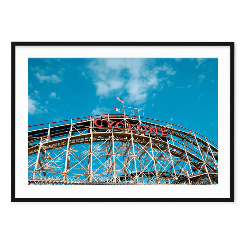 Cyclone Roller Coaster - Picture Frame Photograph on Paper , 22.5" H x 31.5" W, Black Framed