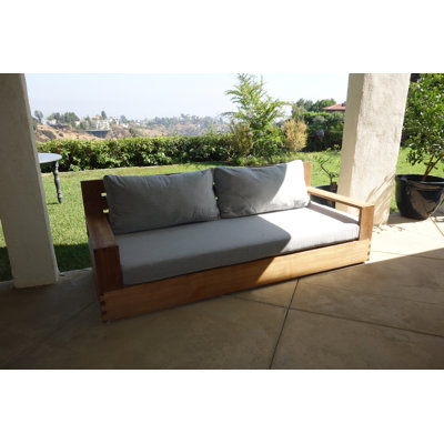 Yesenia 84'' Wide Teak Patio Sofa with Cushions