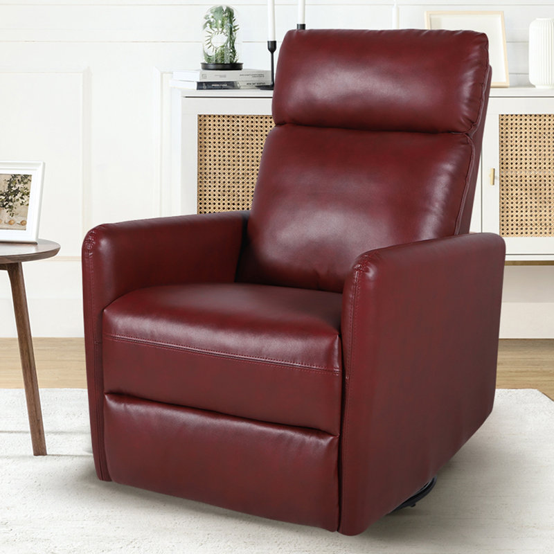 Fauteuil inclinable manuel pivotant en similicuir Gemius, Similicuir bourgogne