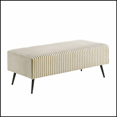 Banc rembourré en velours côtelé Mavela