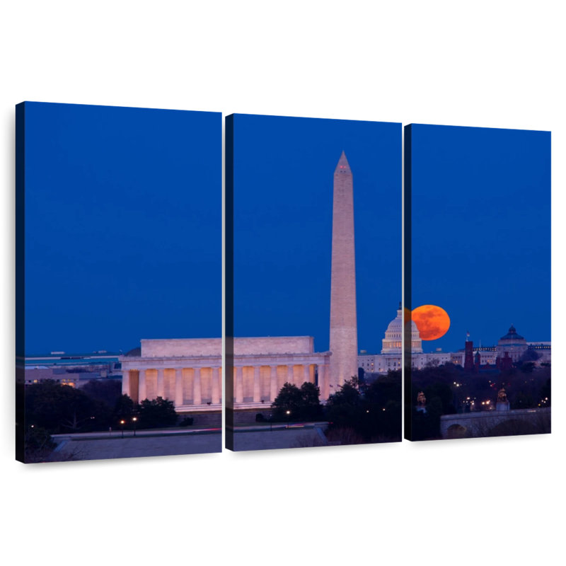 Sirécis récolte lune sur Washington DC, H 20 po x l 33 po