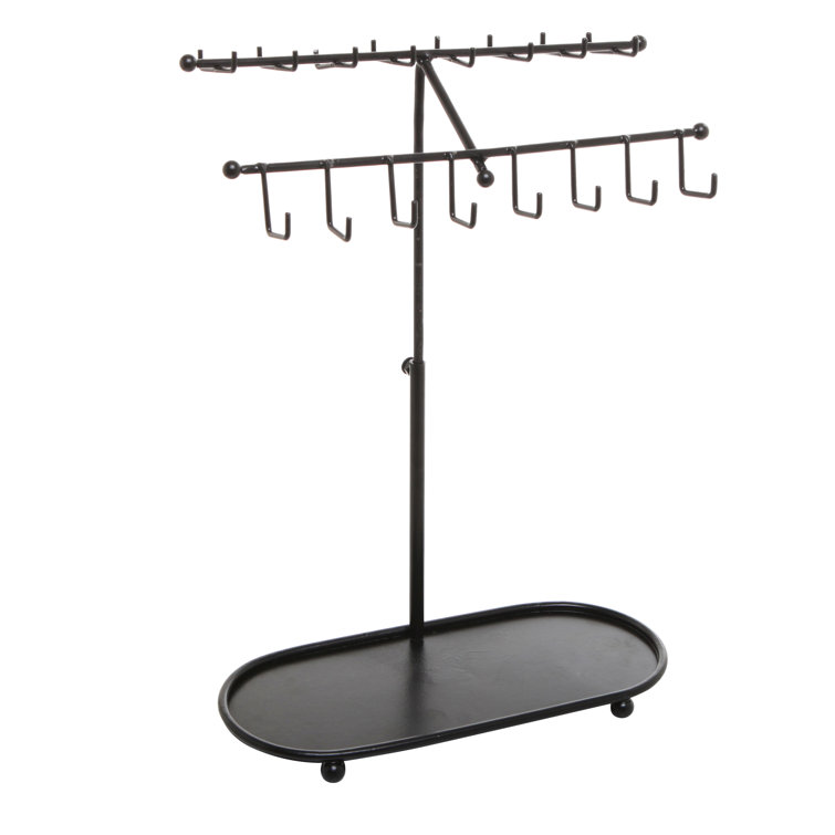 24 Hooks Jewelry Stand with Tray