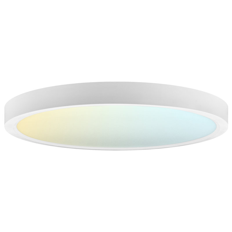  7 In. LED Flush Mount Light, Surface Mount, 5CCT, 1150 Lumens, CRI90, 110° Beam Angle, 14W, Dimmable, Wet Rated & UL Listed Round Slim Trim