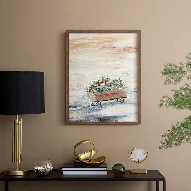 «Christmas Holiday Art CCXLI», reproduction d'art encadrée - bois massif, Walnut, H 30 po x l 24 po