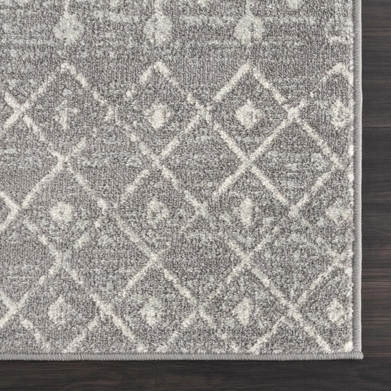 Tapis mauve, gris, orange et bleu Afsin, Tapis de couloir 2 pi 7 po x 7 pi 3 po