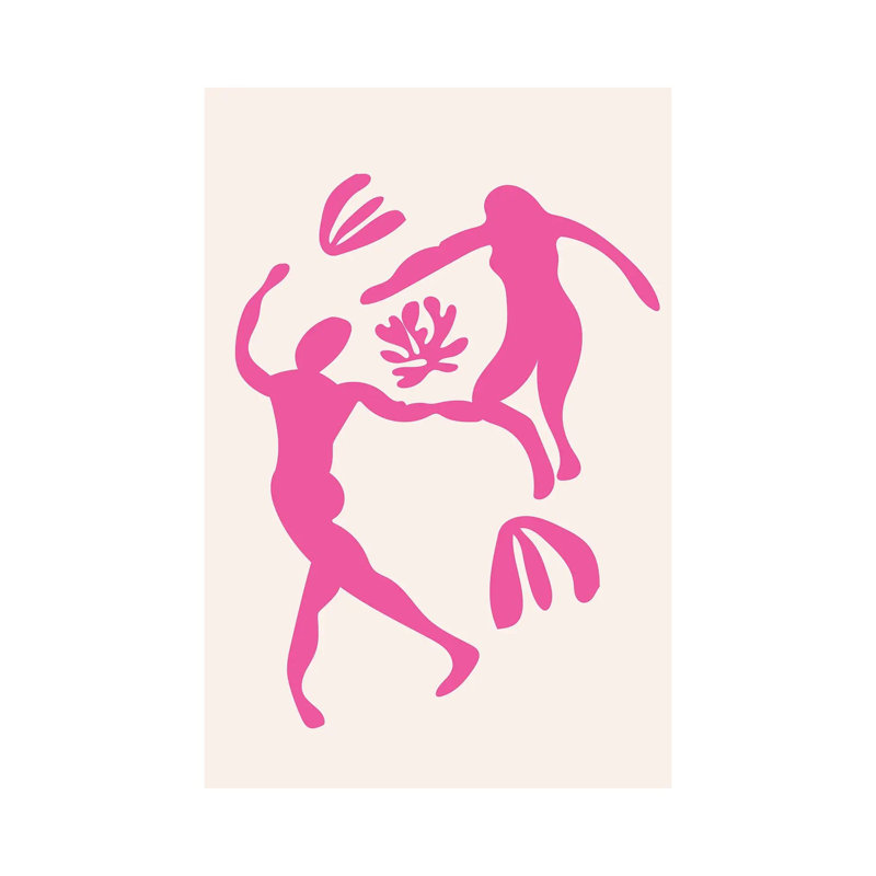 Dancing Dance-impression d’art graphique-impression, Pas de tapis, H 48 po x l 32 po x P 1,5 po, Toile tendue