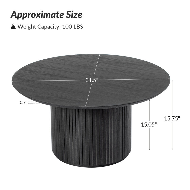Table basse ronde en bois manufacturé Marrina, Gris anthracite