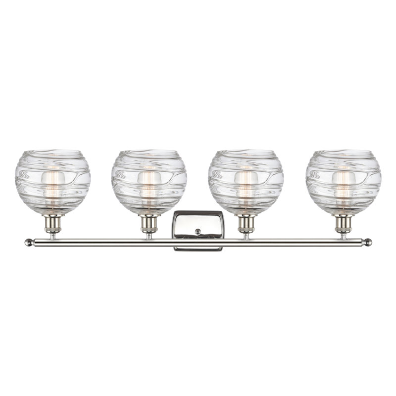 Éclairage pour salle de bain 3 lumières Halvorson, Transparent, Nickel poli, Ampoule non incluse