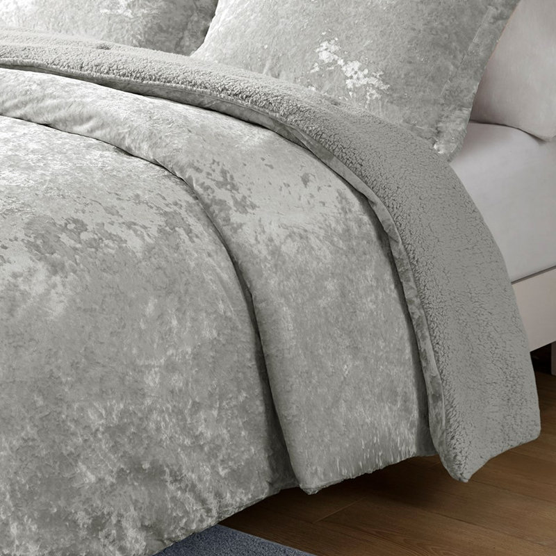 Édredon gris pour lit simple / simple TG avec lit en velours écrasé