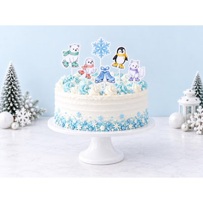 Décorations de gâteaux de douche d'hiver pour bébé, patins décoratifs pour animaux polaires, choix de gâteaux arctiques