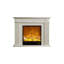 Beige Solid Wood Electric Fireplace-117512258