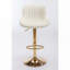 Ensemble de tabourets de bar rembourrés réglables en tissu chromé avec dossier et repose-pieds-827546821