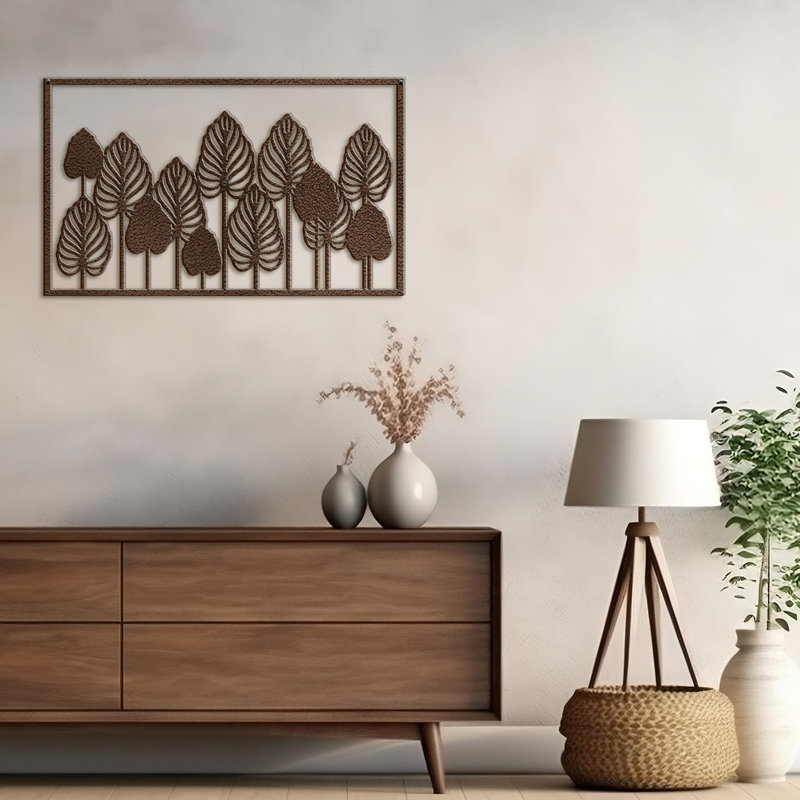 Décoration murale en métal, Bronze, H 9 po x l 18 po x P 0,05 po