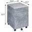 Classeur de bureau en argent, faux béton et 3 rangements fonctionnels avec finition pour