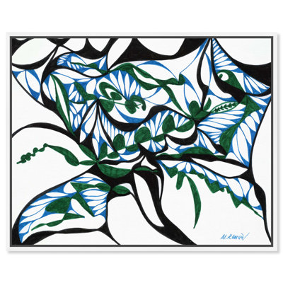 Manuel Roman - Swirling Ferns Framed Graphic Art Canvas
