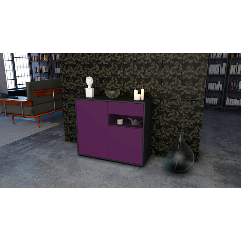 Rayburn 92cm Sideboard, Anthracite/Purple