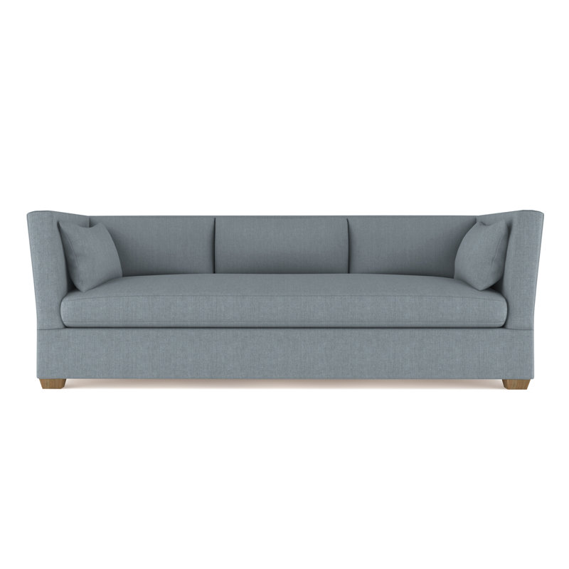 Rivington Flare Square Track-Arm Sofa, 31" H x 96" W x 37" D, Box Weave Linen Haze, Weathered