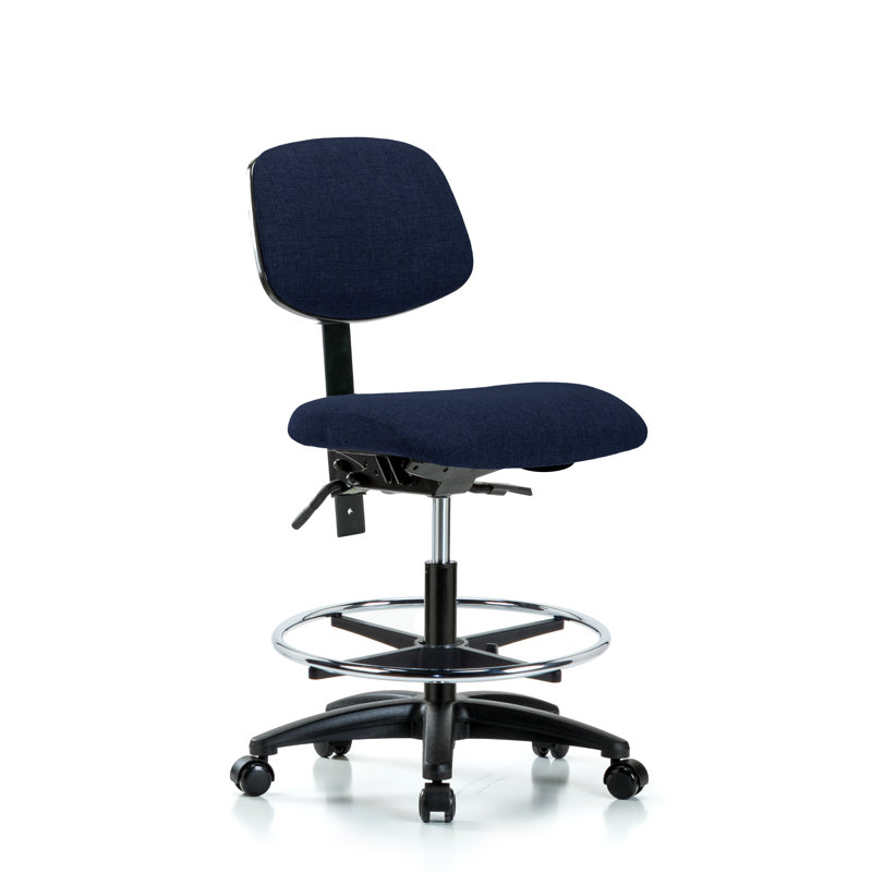 Belen Drafting Chair, Casters, Navy, Not Included