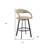 Gassville Modern Swivel Counter or Bar Height Barstool with Arms and Open Low Back in Iron Frame and Faux Leather-1118689917-1118689912