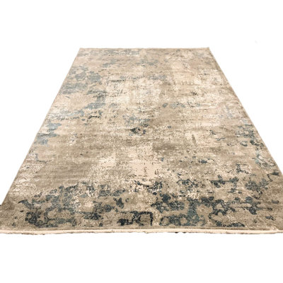 Tapis bleu et gris 7 x 7 po Antep