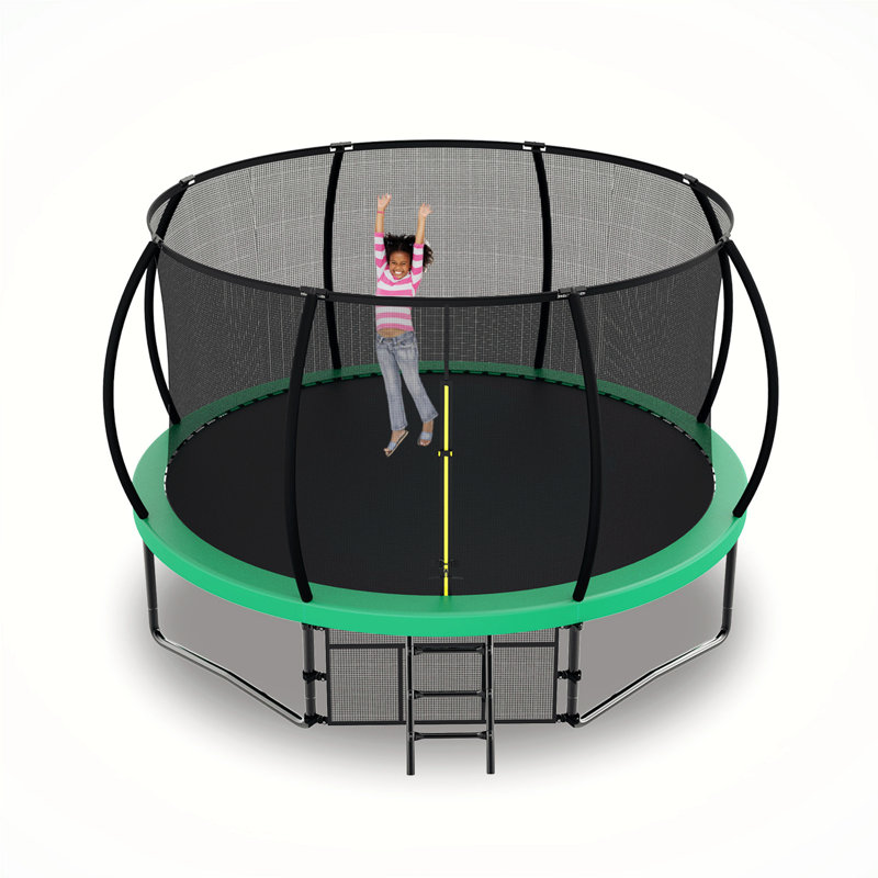Creationstry Round Backyard Trampoline, Green